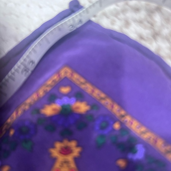 Dior Silk Vintage Purple and Red Floral Scarf - Picture 8 of 8